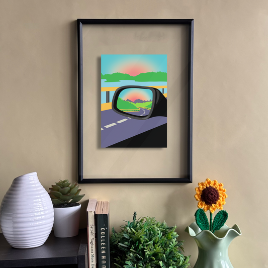 Sunset in the Mirror Floating Frame