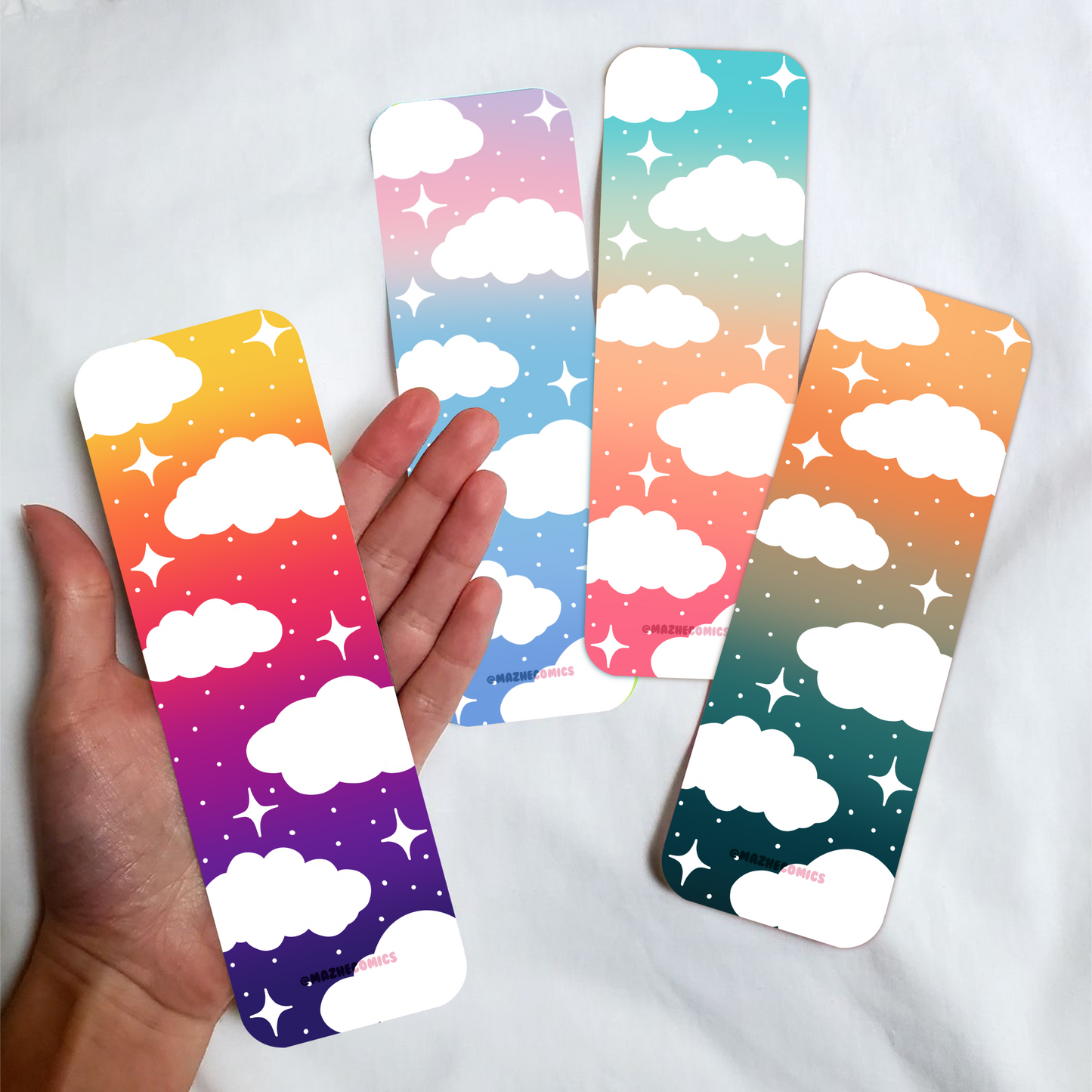 Set of 4 Sky Lovers Long Bookmark