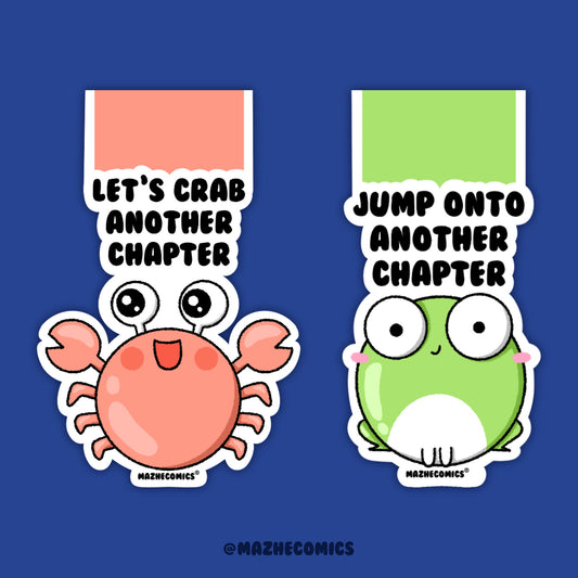 Set of 2 Crabby & Froggy Magnetic Bookmark