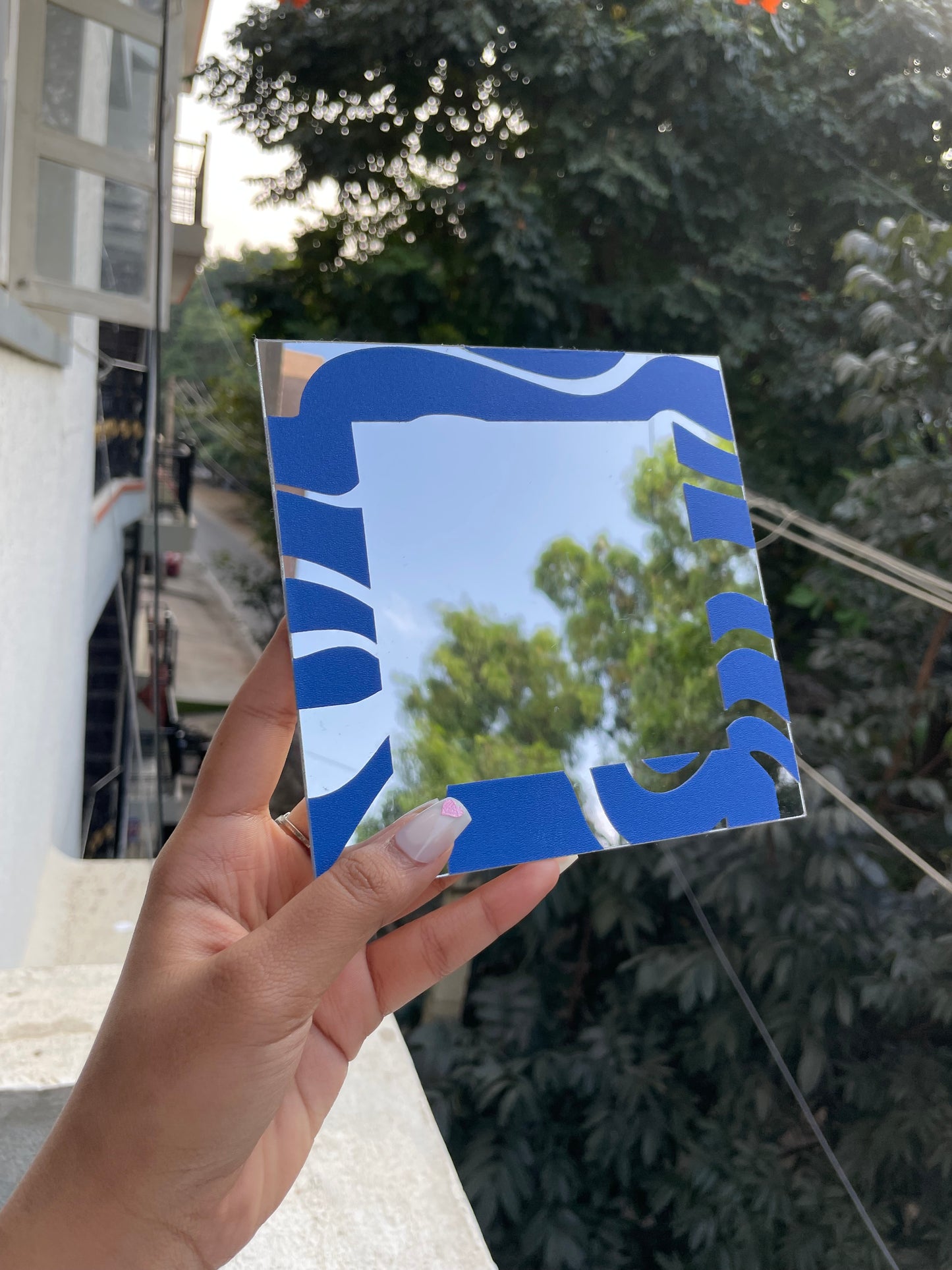 Blue Frame Mirror