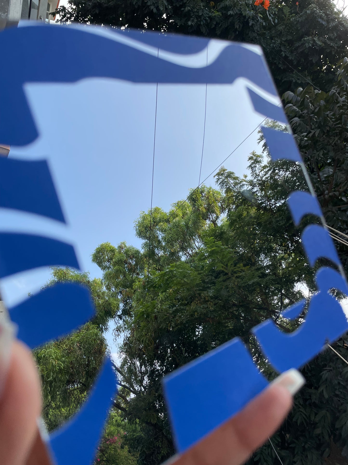 Blue Frame Mirror
