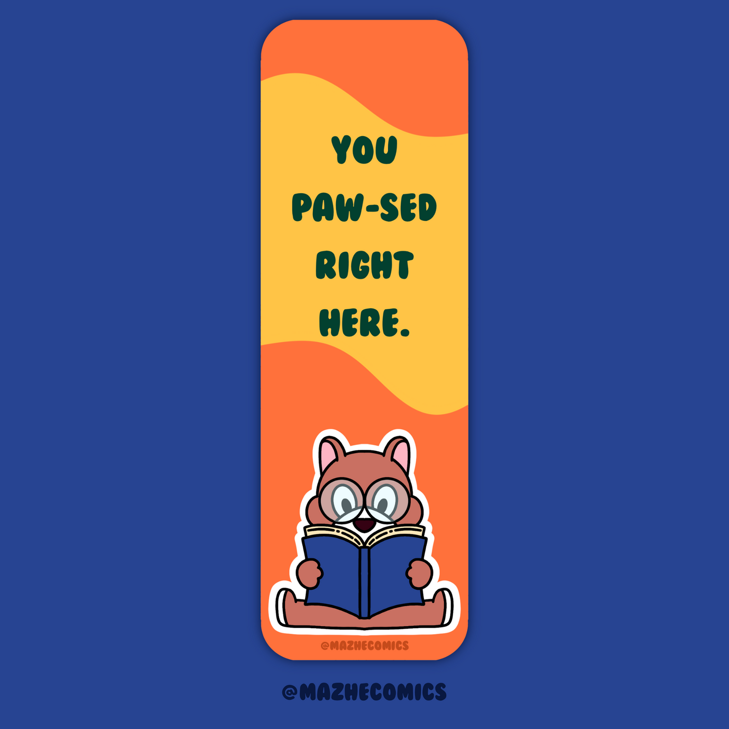 Paw-sed Long Bookmark