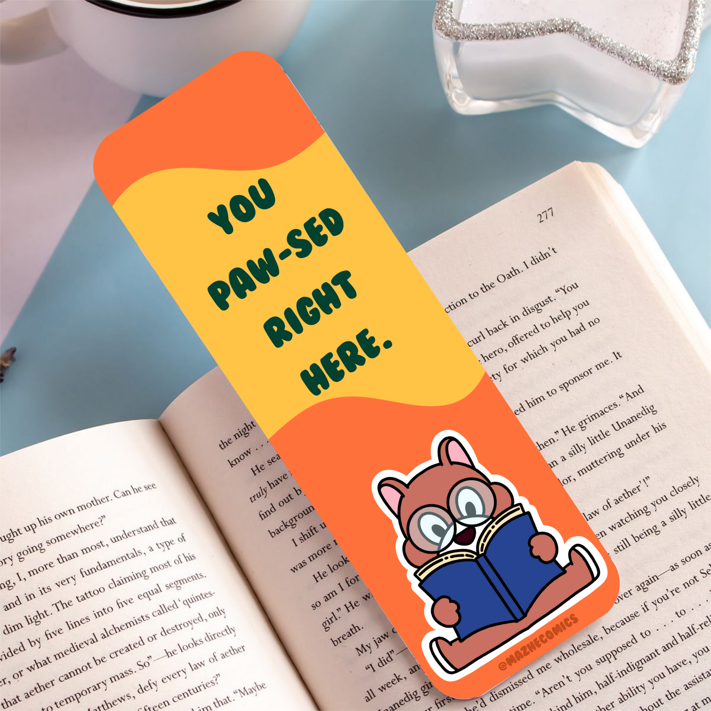 Paw-sed Long Bookmark