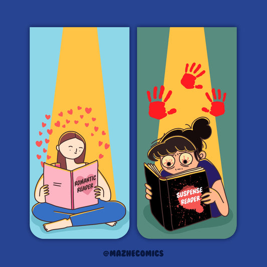 Set of 2 Romance Thriller Magnetic Bookmarks