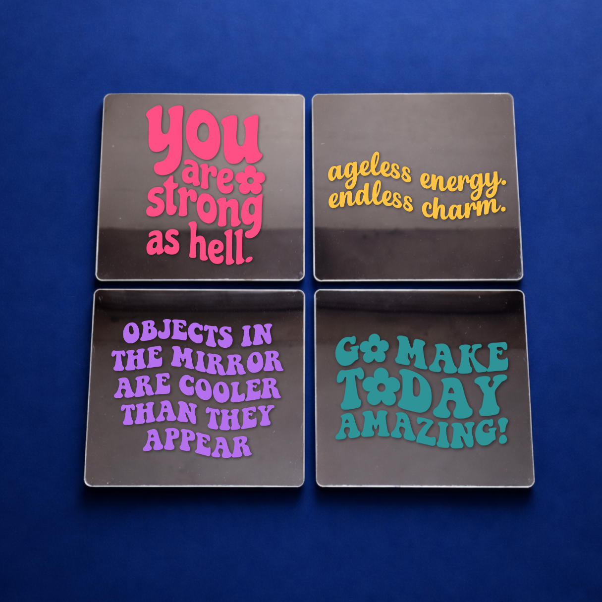 Confident AF Affirmation Mirror Set (4pcs)