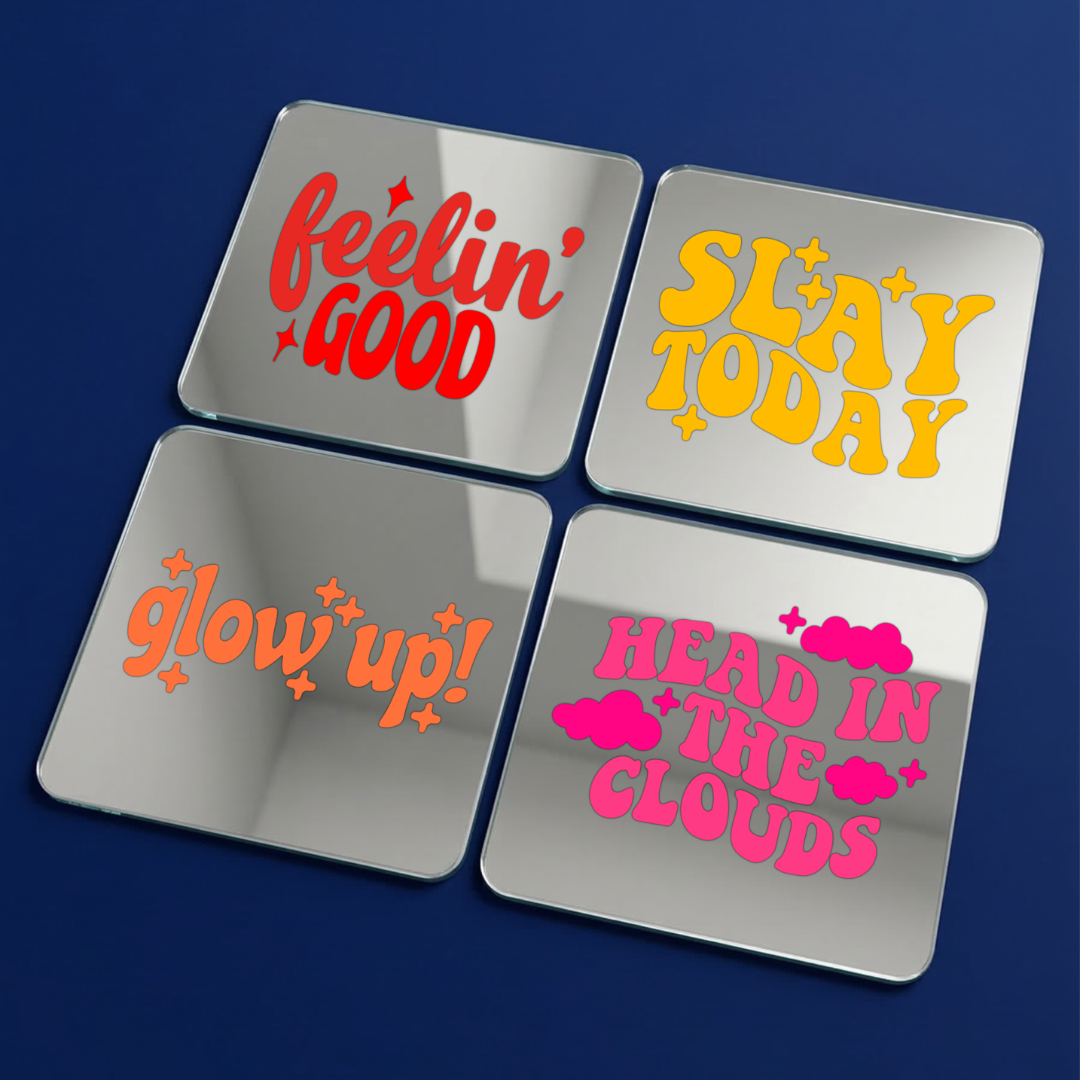Feel Good Energy  Affirmation Mirror Set (4pcs)