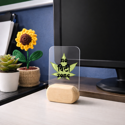 No BT Zone Desk Standee