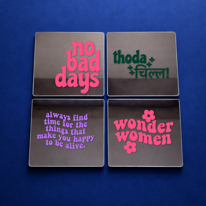 Do What Makes You Happy  Affirmation Mirror Set (4pcs)