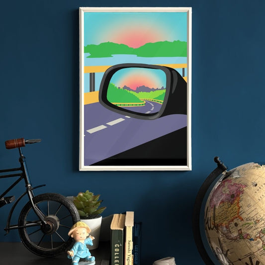 Sunset in the Mirror Frame