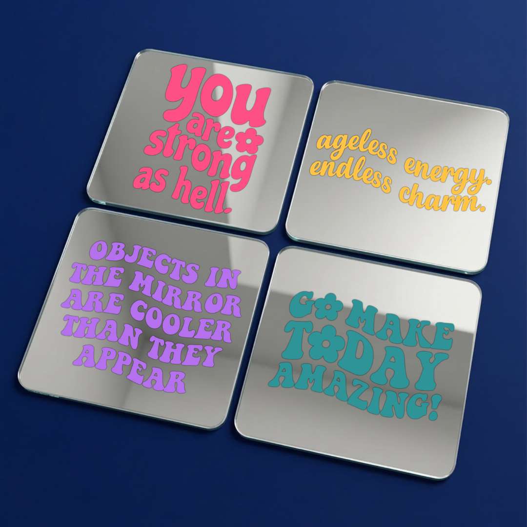 Confident AF Affirmation Mirror Set (4pcs)