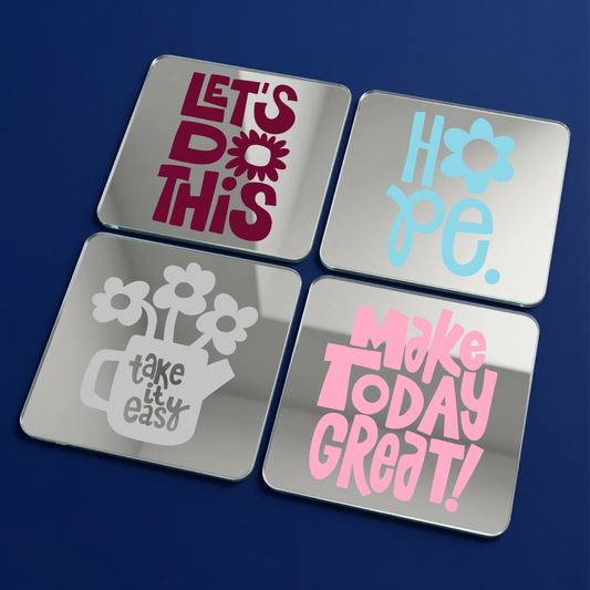 Chill & Shine Mirror Set Affirmation Mirror Set (4pcs)
