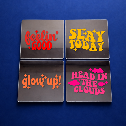 Feel Good Energy  Affirmation Mirror Set (4pcs)