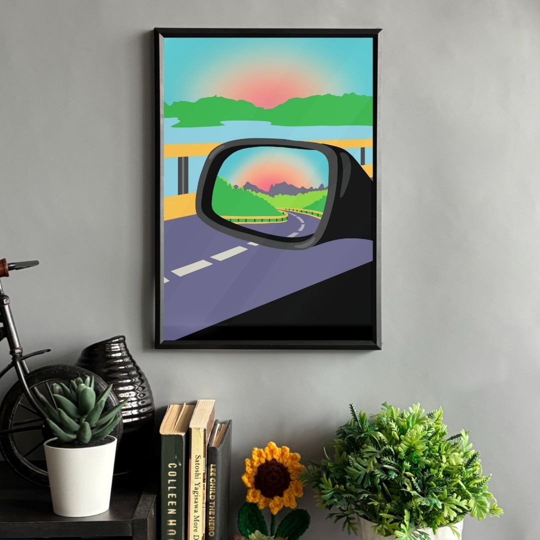 Sunset in the Mirror Frame