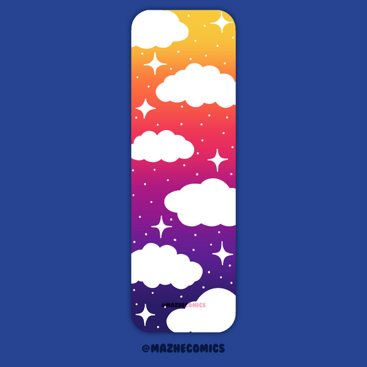 Cloud Yellow-Purple Long Bookmark