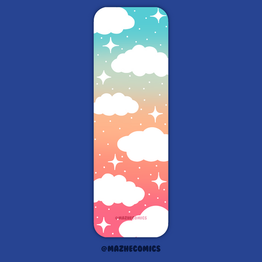 Cloud Blue-Pink Long Bookmark