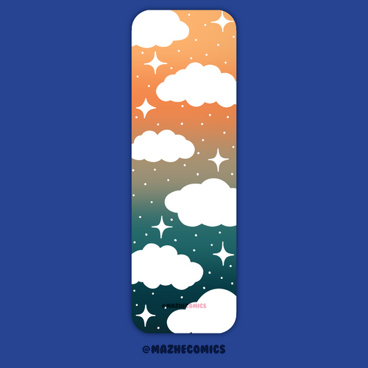 Cloud Yellow-Green Long Bookmark