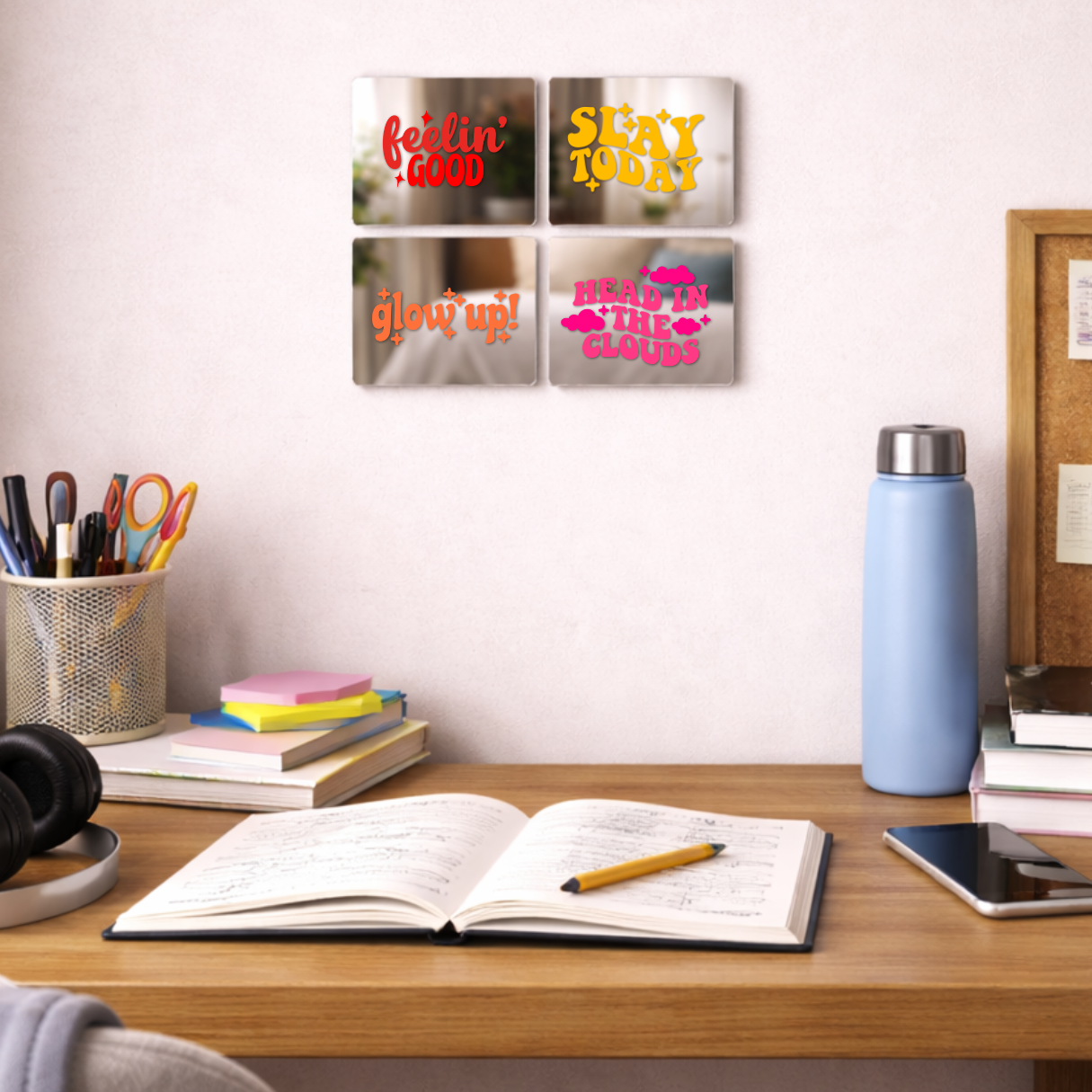 Feel Good Energy  Affirmation Mirror Set (4pcs)