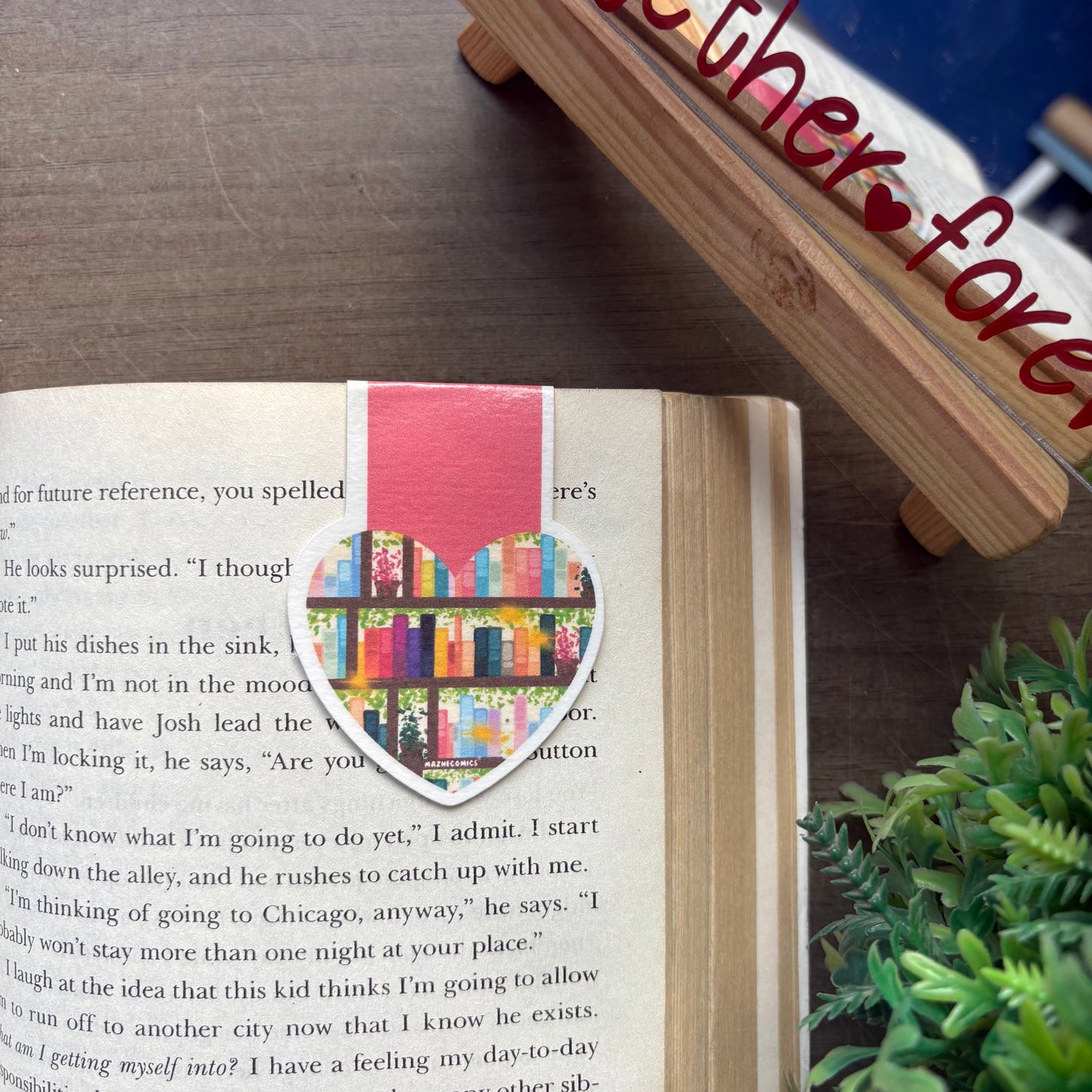 Heart Library Bookmark