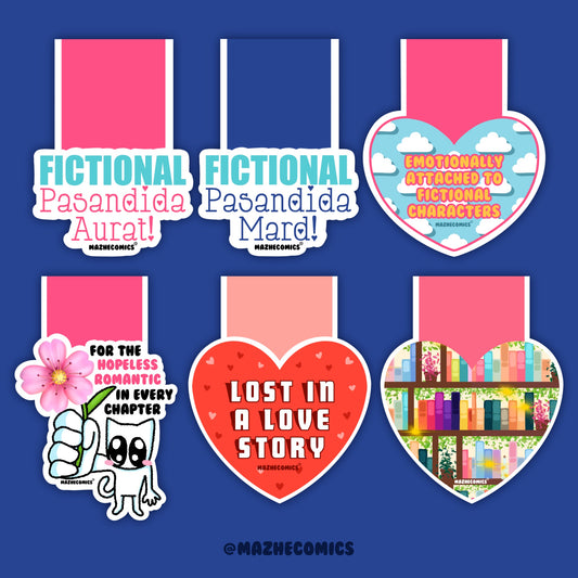 Set of 6 Valentine’s Magnetic Bookmarks