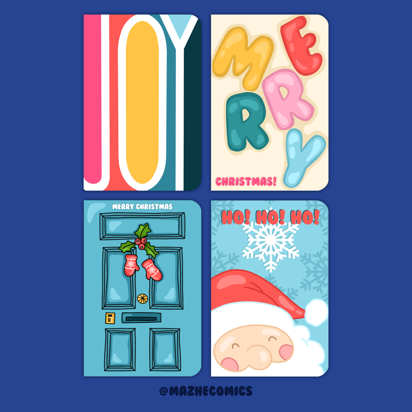 Set of 4 Christmas Gift Cards