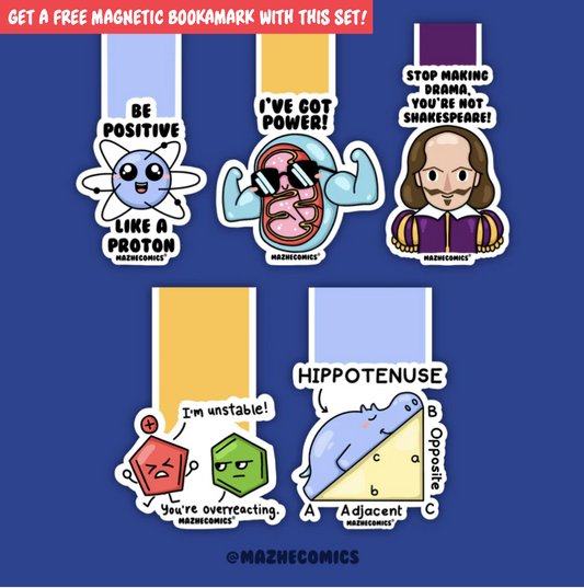 Set of 5 Science Unlimited Magnetic Bookmarks