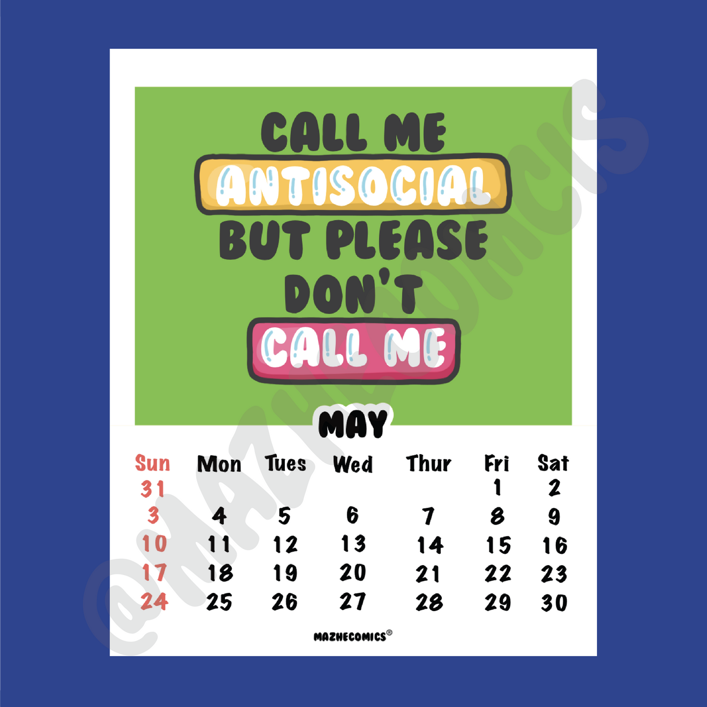 Hang In There 2026 Calendar