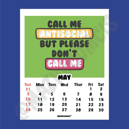 Hang In There 2026 Calendar